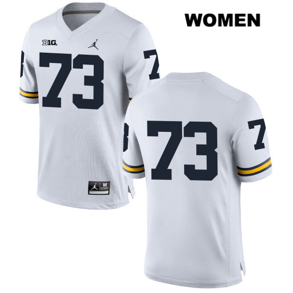 Women's NCAA Michigan Wolverines Maurice Hurst #73 No Name White Jordan Brand Authentic Stitched Football College Jersey YR25W13NW